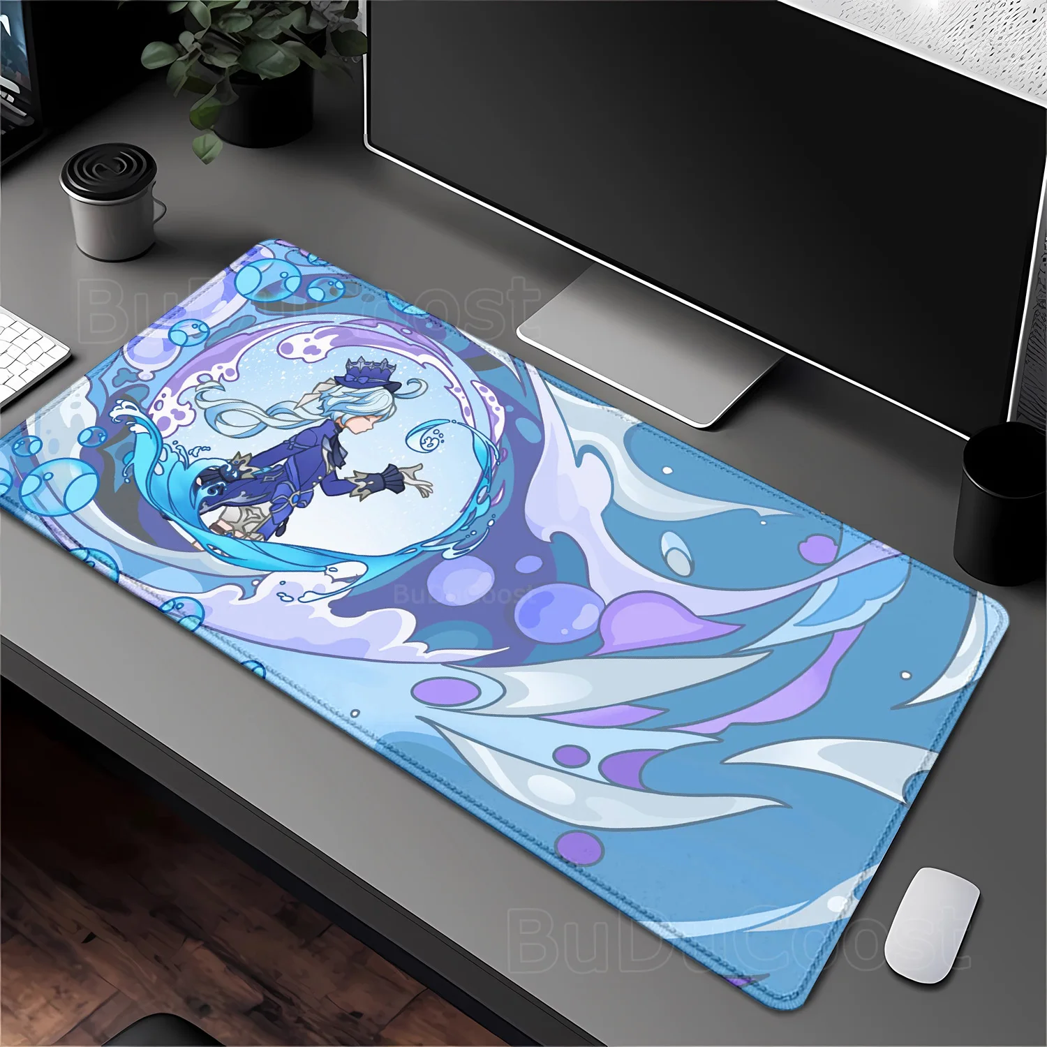 Genshin Impact Furina HuTao Shenhe YaeMiko Raiden Mousepad XXL Large offices accessories Mouse Pad