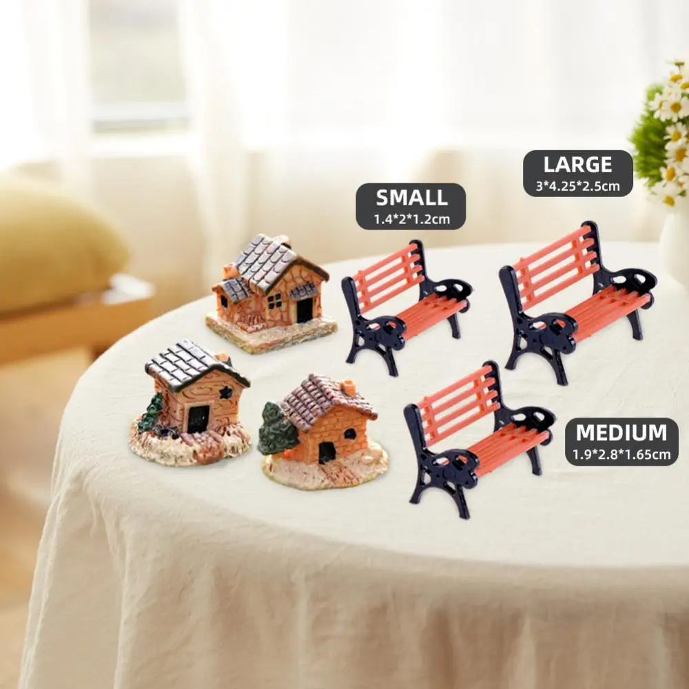 Park Lounger Stool Creative Ornaments Doll House Accessories Villa Ornaments Miniature Garden Accessories Fence House Ornaments