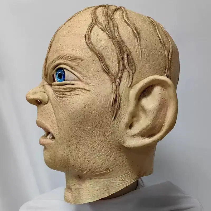 سيد الخواتم تأثيري حلي Gollum قناع خوذة الرعب مخيف أقنعة اللاتكس هالوين حفلة تنكرية الدعامة