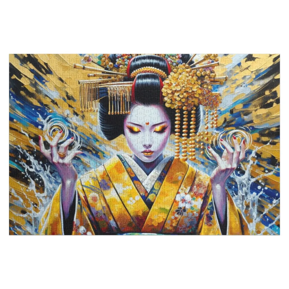 

Golden Geisha Warrior - Asian Japanese Ancient Art Jigsaw Puzzle Custom With Photo Personalize Personalised Wood Animals Puzzle