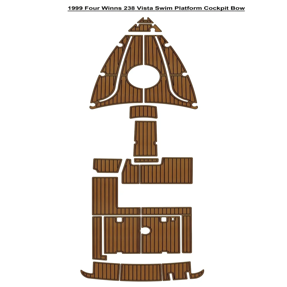 

1999 Four Winns 238 Vista Swim Platform Cockpit Bow Pad Boat EVA Foam Faux Teak Deck Floor Mat SeaDek MarineMat Style Adhesive