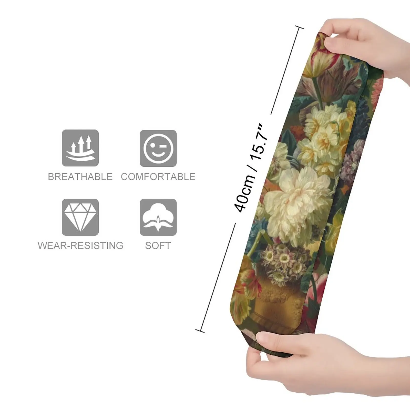 Van Gogh Socks Flowers In A Vase Elegant Stockings Ladies Comfortable Climbing Socks Autumn Graphic Anti Skid Socks