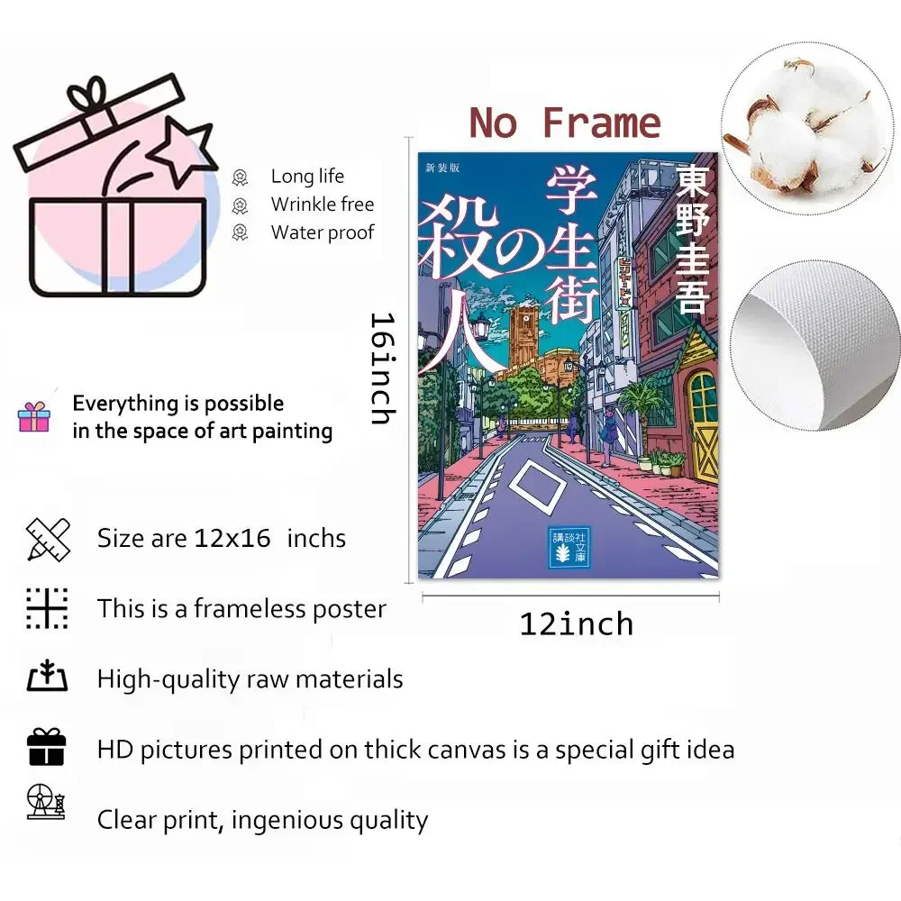 Novelist Suspense Mystery Higashino Keigo Painting Calligraphy Canvas Print Wall Mural for Living Room Decor Gifts
