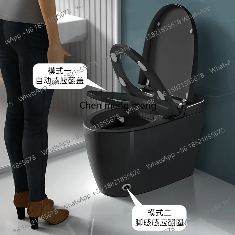 Bild 4: F150 Smart-Toilette, vollautomatisch, integriertes Spülsystem, komplett schwarz, Siphon, eingebauter Schaumschutz