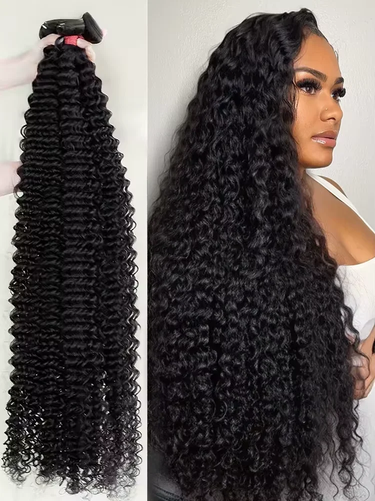 IRoshion Birmano Onda Profonda 30 40 Pollici 100% Ricci Vero Capelli 1/3/4 Non Trasformati Doppia Trama Estensioni Dei Capelli Tessuto Fascio di Capelli