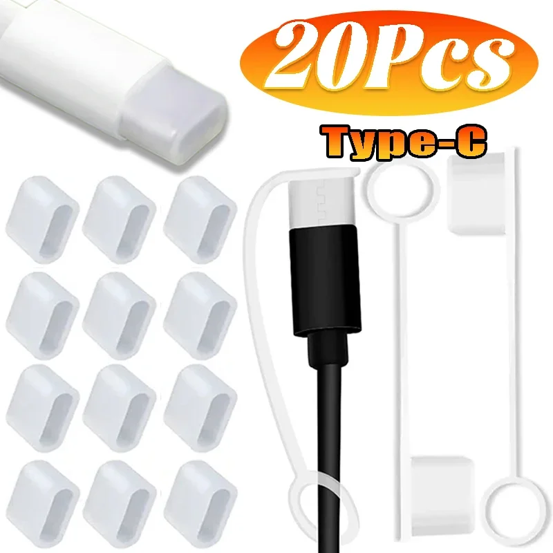 Type C Data Cable Anti-dust Plugs Rope Universal Charging Wire Protective Cover USB C Protector Cap for IPhone15 Samung Xiaomi