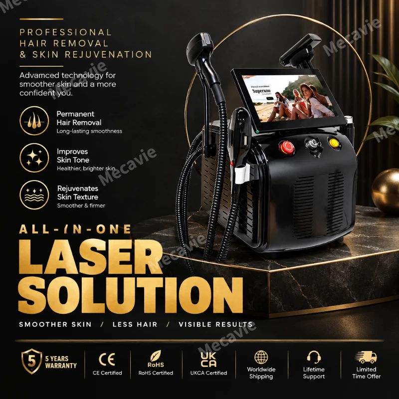 4 in 1 6000W Five Waves Multifunctional Beauty Machine Diode Pico DPL RF Skin Rejuvenation Hair Removal Tattoo Removal Equipmen