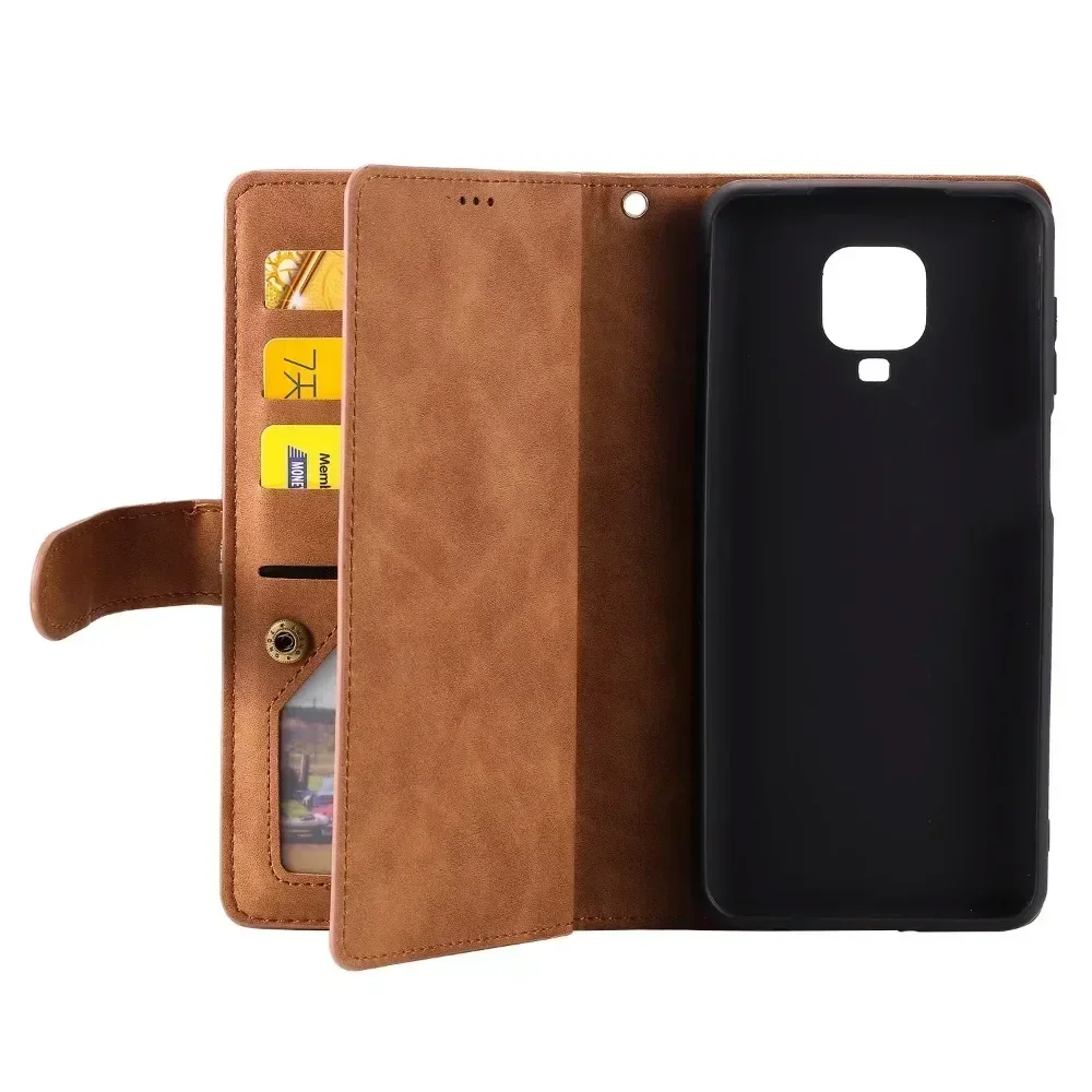 Leather Case For POCO F5 X5 X4 X3 NFC GT M4 M3 Pro F4 M5S C55 C40 C31 Luxury Zipper Multi Card Slot Wallet Flip Case Cover Funda