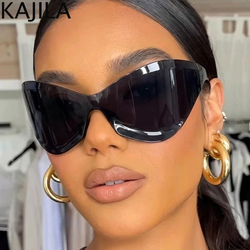 

Oversized Y2K Punk Rimless Mask Sunglasses Women Sport Wrap Around Sun Glasses for Ladies 2026 Fashion Futuristic Shield Eyewear