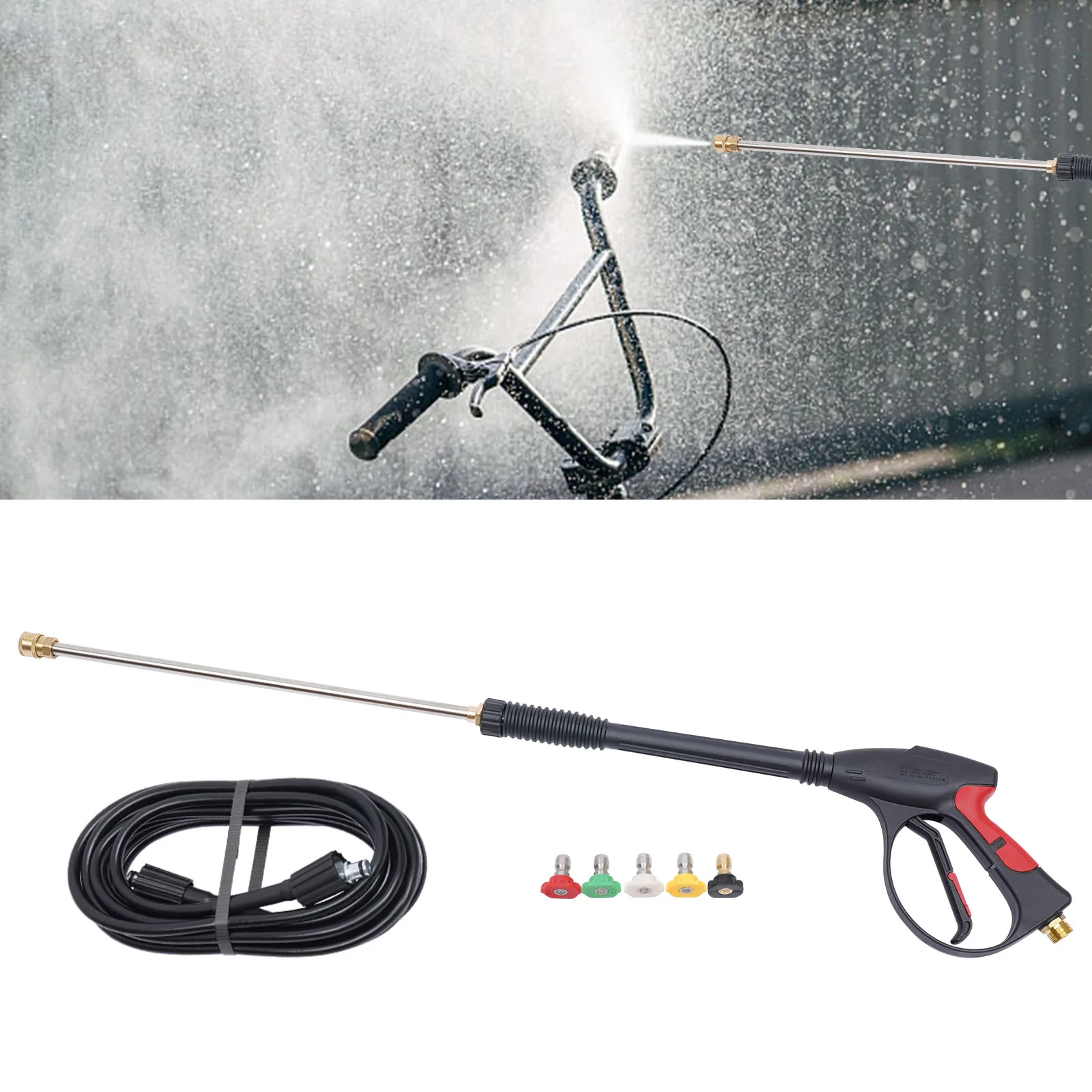 For Craftsman High Pressure Power Washer Spray Gun Wand Hose Kit w/ 5 Tips