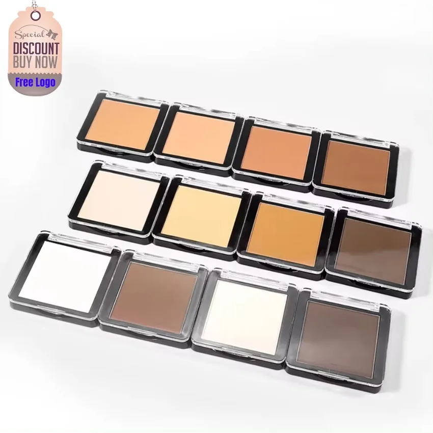 

Custom 12colors Smooth Concealer Pressed Powder Fully Cover Concealer Soft Mist Natural Lasting Face Makeup Powder Bulk