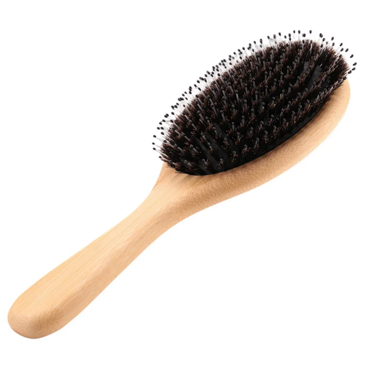 

AA20-6X Hair Brush Boar Bristle Hair Brush With Nylon Pins Bamboo Paddle Detangler Brush Detangling Adding Shine Brushes