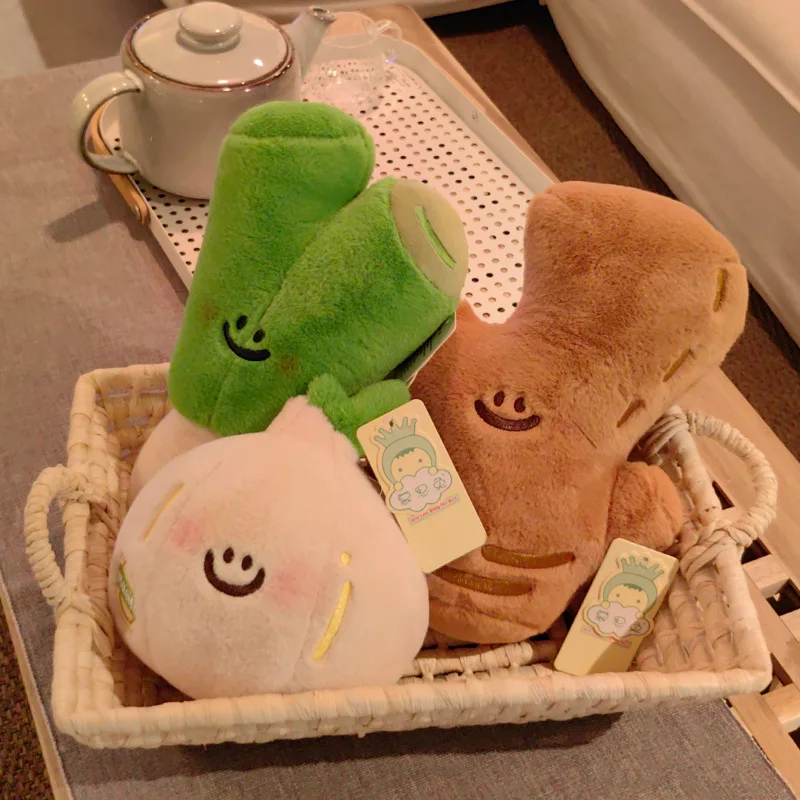 Cute Vegetable Plush Soft Stuffed Vegetable Doll Funny Scallion Stuffed Plush Toy Home Decoration for Living Room Bedroom Study