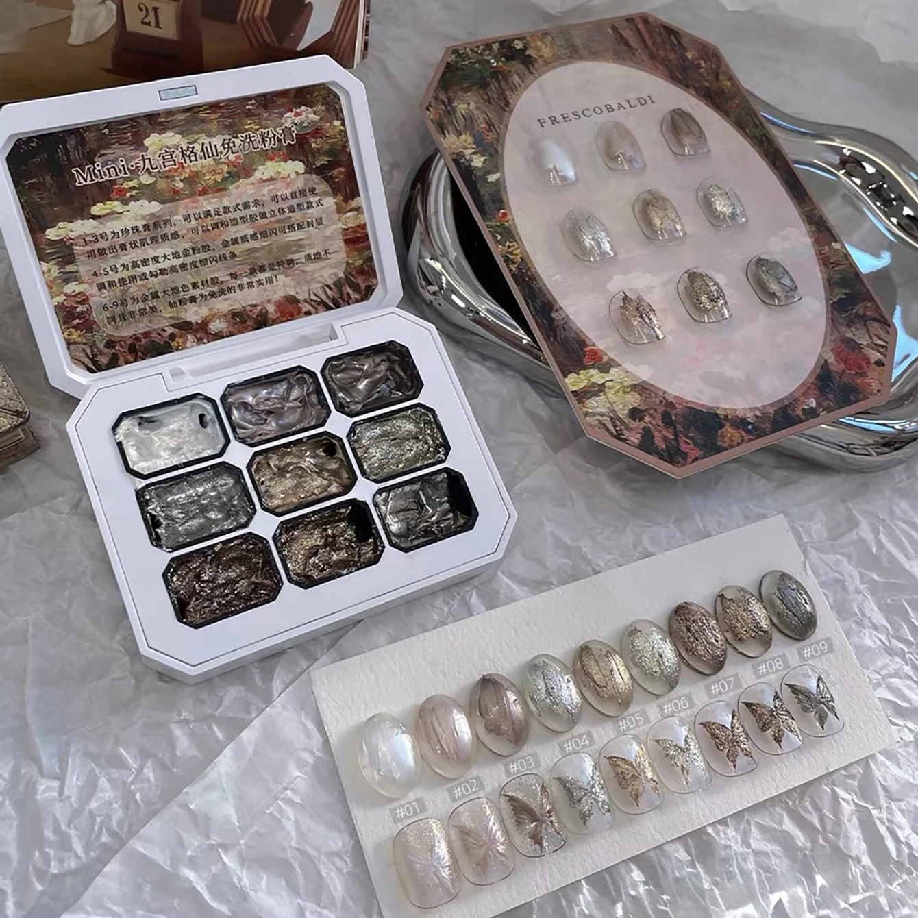 Nine-Palette Opal Texture Gel 2026 NoWipe New Arrival Ethereal Texture Gel Nail Polish 3D Textured Painting Design