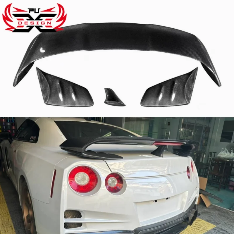 

Для Nissan GTR R35 MY17 2008-2016 Bodykit из углеродного волокна, задняя крышка багажника, спойлер в виде утки, крылья, аксессуары для внешней тюнинга автомобиля