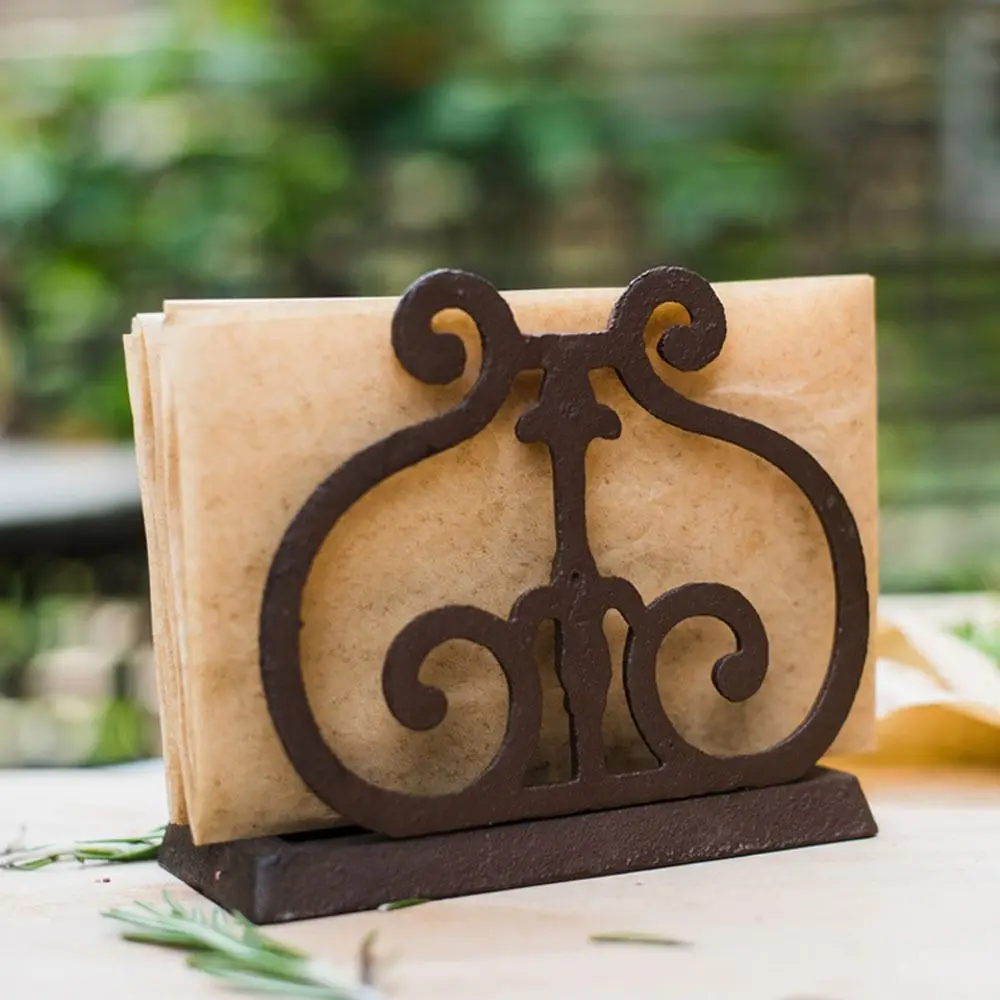 Book Stand Cast Iron Napkin Holder Vintage European Paper Towel Holder Rustic Multifunctional Tissue Holder Kitchen Table
