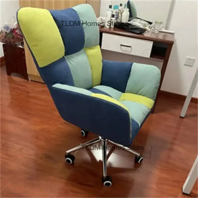 المنزل الحديث خياطة النسيج كسول مكتب اللون كرسي الترفيه لكرسي أريكة مسند الظهر كرسي مريح رفع كرسي الكمبيوتر الدوار