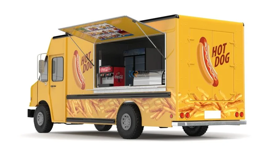 Caminhões elétricos de comida rápida, trailer móvel de rua vintage para venda, café da manhã, lanche, sorvete, loja, equipamentos de cozinha