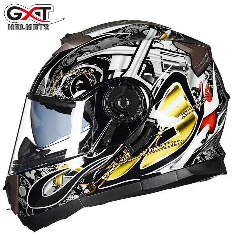 

NEW GXT 160 Flip Up Motorcycle Helmet Double Lense Full Face Helmet Casco Racing Capacete Motorcycle Helmet