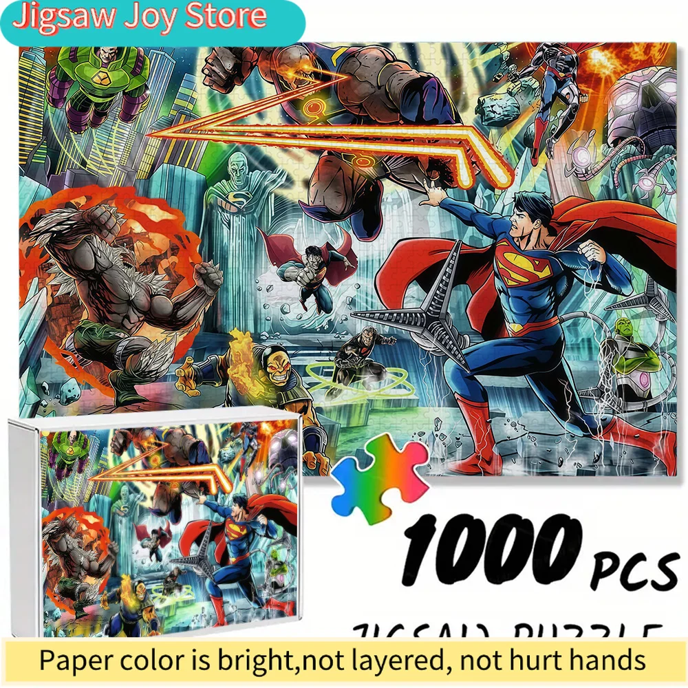 

Бесшовный пазл Warner Bros. Z9.23-22 с изображением битв героев, таких как Супермен, прочный и толстый пазл, размером [размер], из ПЭ.