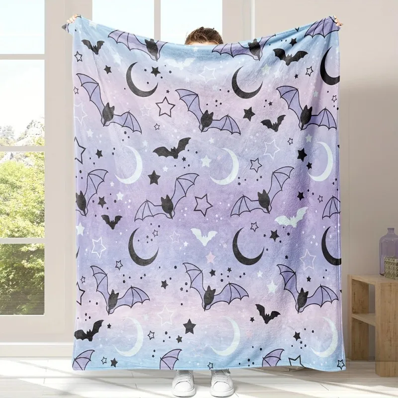 Halloween Pumpkin Ghost Printed Blankets for Kids Boys Girls Cozy Fleece Warm Living Room Sofa Bed Blankets for Home Office