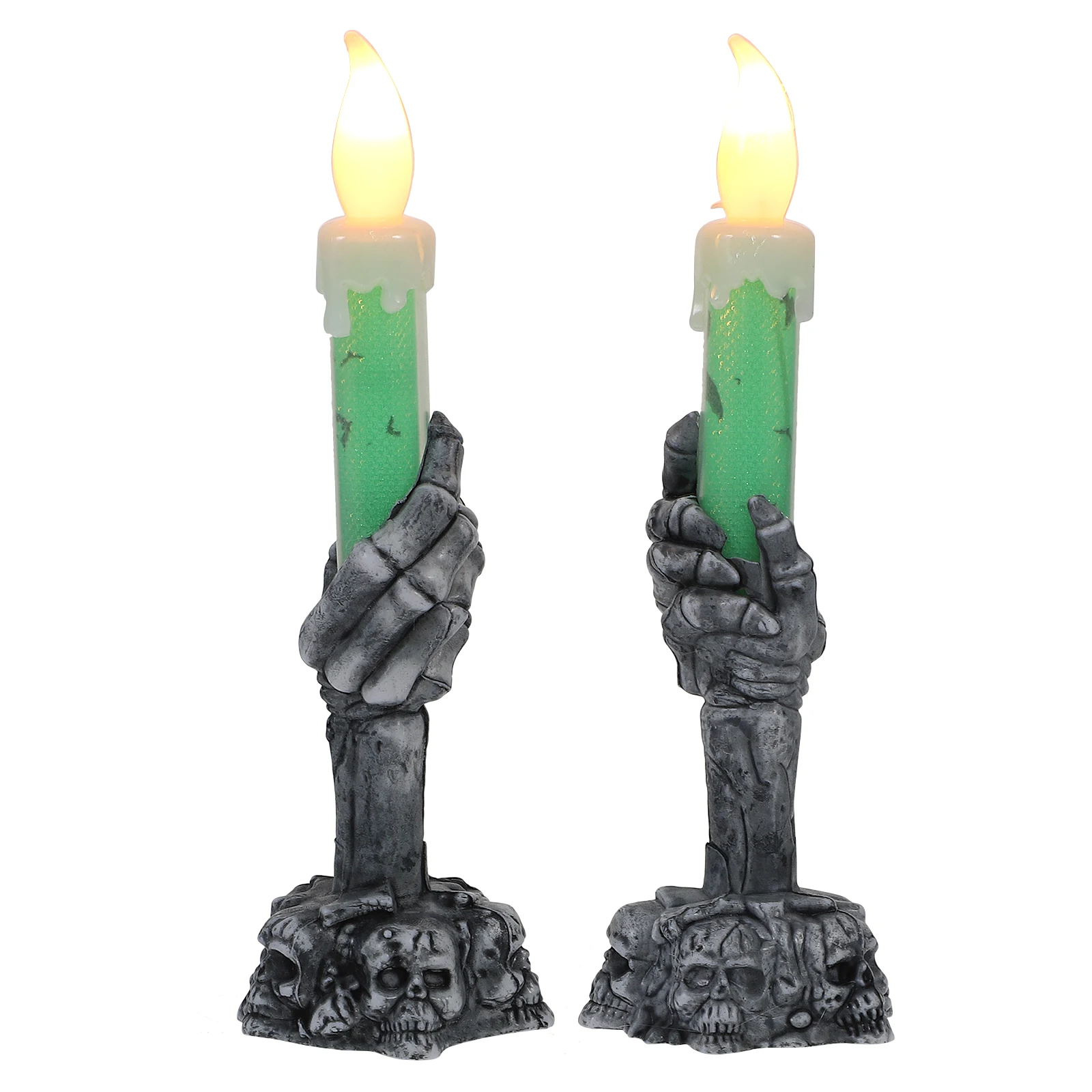 

2pcs Halloween Hand Light Operated Led Candles Flameless Decor Lamp For Party Home Hotel Decoration