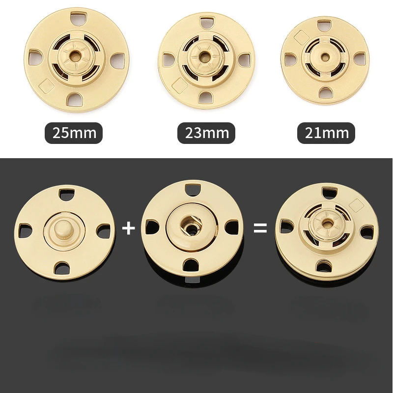 Metal Snap Button Clothing Fasteners Press Buttons Stud Invisible Clasp for Coat Clothes Jacket Sewing Accessories 21/23/25mm