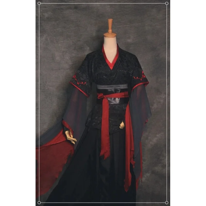 حار كول وي Wuxian تأثيري مو شوانيو ازياء مو داو زو شي الجامح شعر مستعار تأثيري مخصص أحذية أحذية سوداء برقبة الطراز القديم