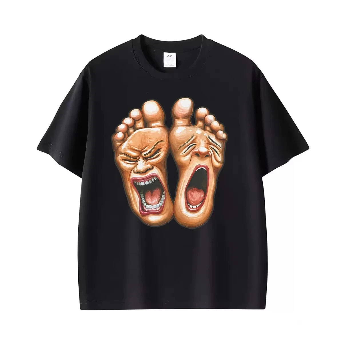 Screaming Feet Weird Meme Funny Graphic T Shirt  Women Gothic Fashion Y2K Aesthetic T-shirts Casual  Oversized T Shirts
