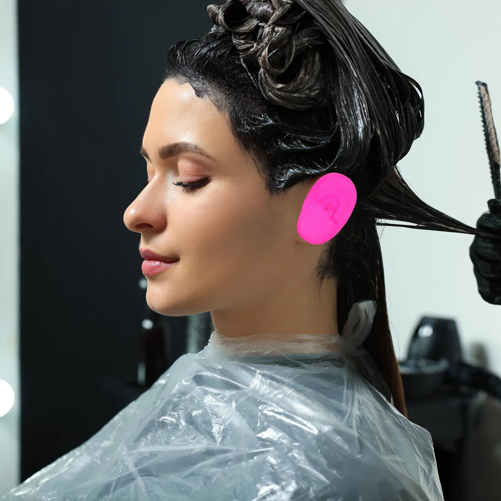 

4 пары силиконовых накладок для ушей, защита от краски для волос, термостойкие, водонепроницаемые, многоразовые, для парикмахерских и домашнего использования