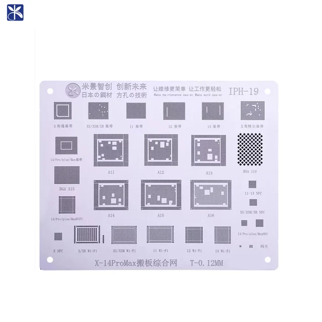 Mijing IPH-19 BGA wzornik dla iPhone X-14Pro Max pasma podstawowego Wifi NFC A11 A12 A13 A14 A15 A16 BGA110 BGA315