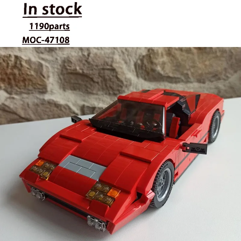 

MOC-47108 Новая классическая модель красного спортивного автомобиля, 1190, детали, игрушка на день рождения и Рождество для мальчиков и детей в подарок
