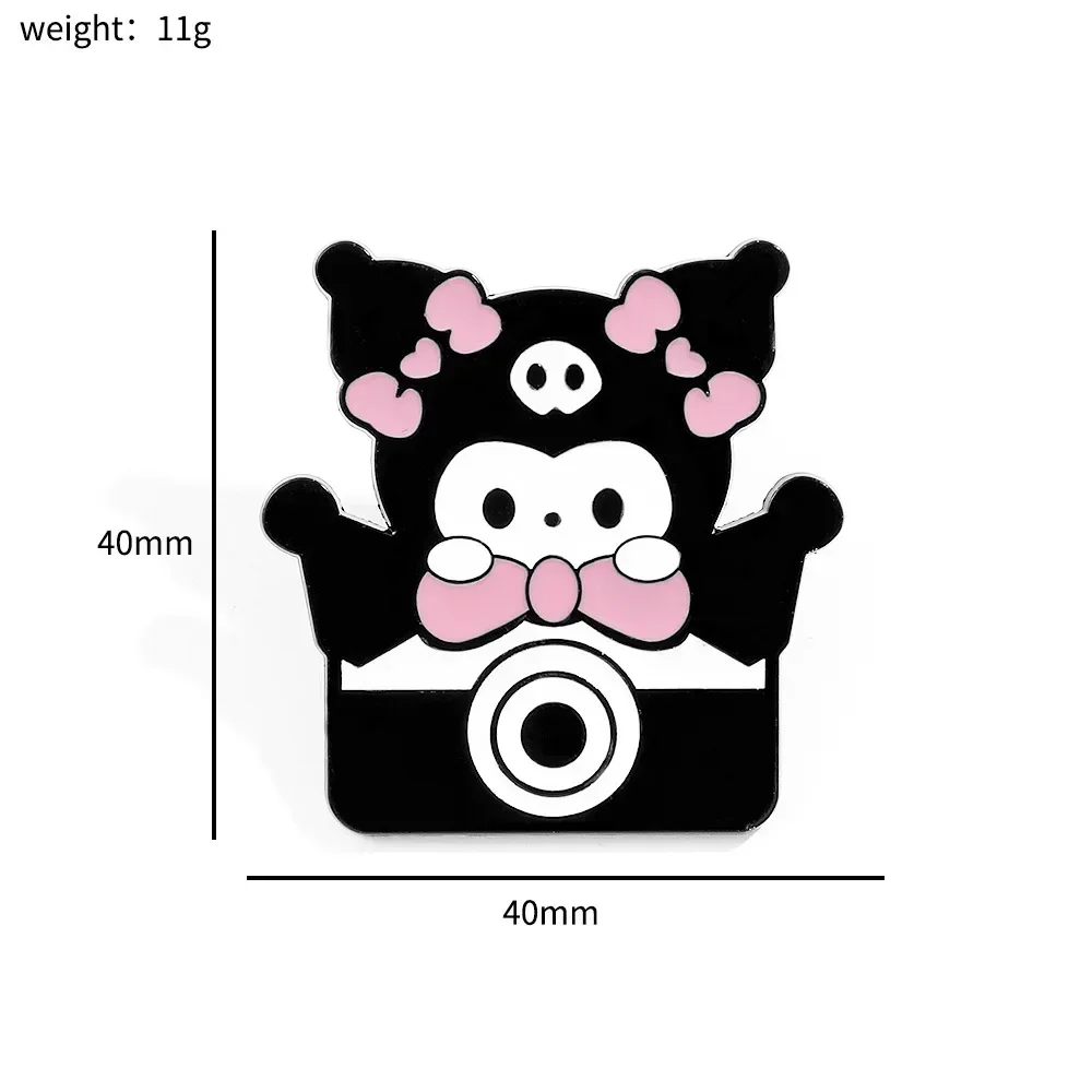 MINISO Anime Enamel Pin Kuromi Badge Metal Brooch Kawaii Jewelry Jeans Jacket Cute Lapel Pin Decoration Accessories Kids Gifts