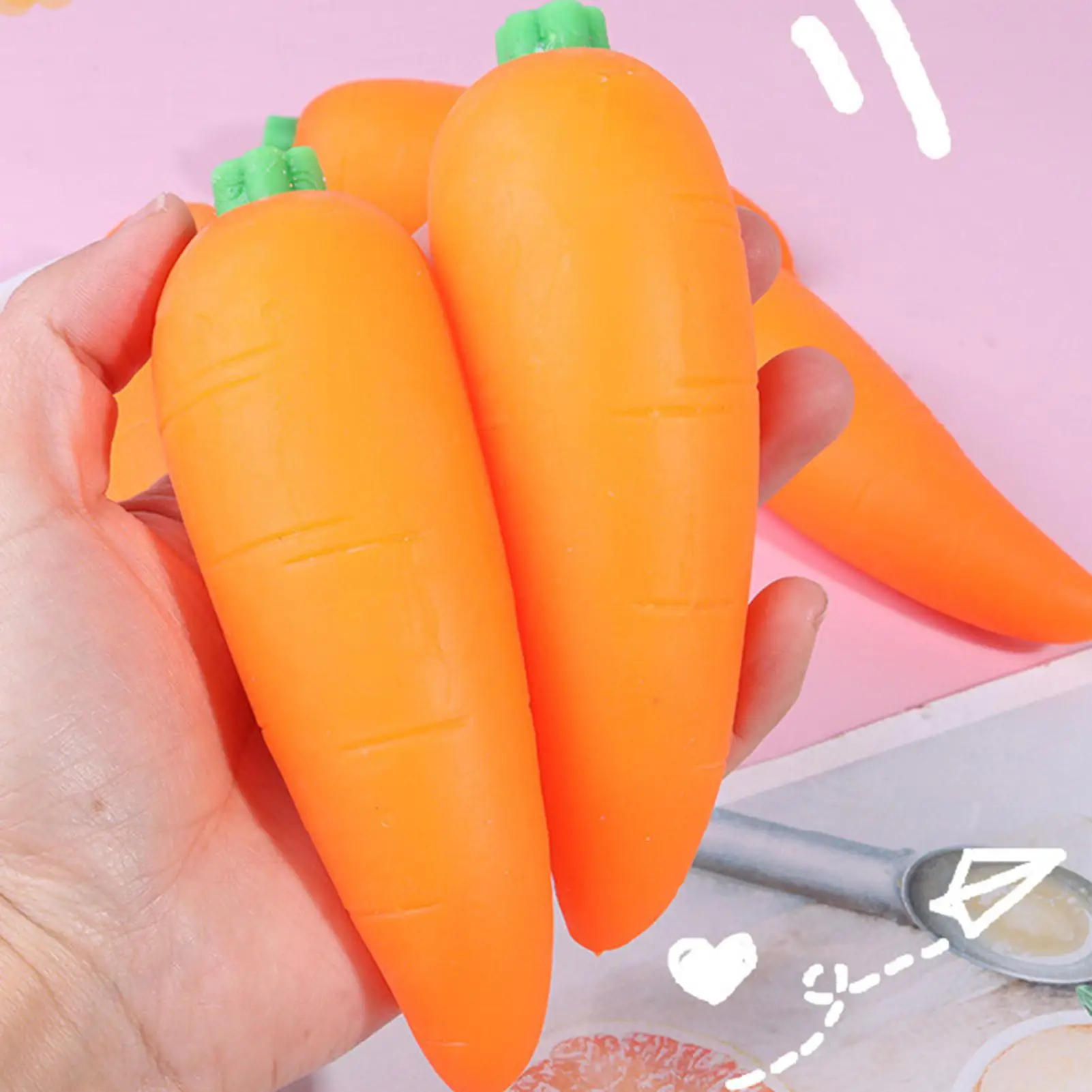 Carrot Vegetable Stress Toy Sensory Toys Soft Stress Reliefing Pinch Toy Fidget Decompressions Sensory Toy For Kids Adult Gift