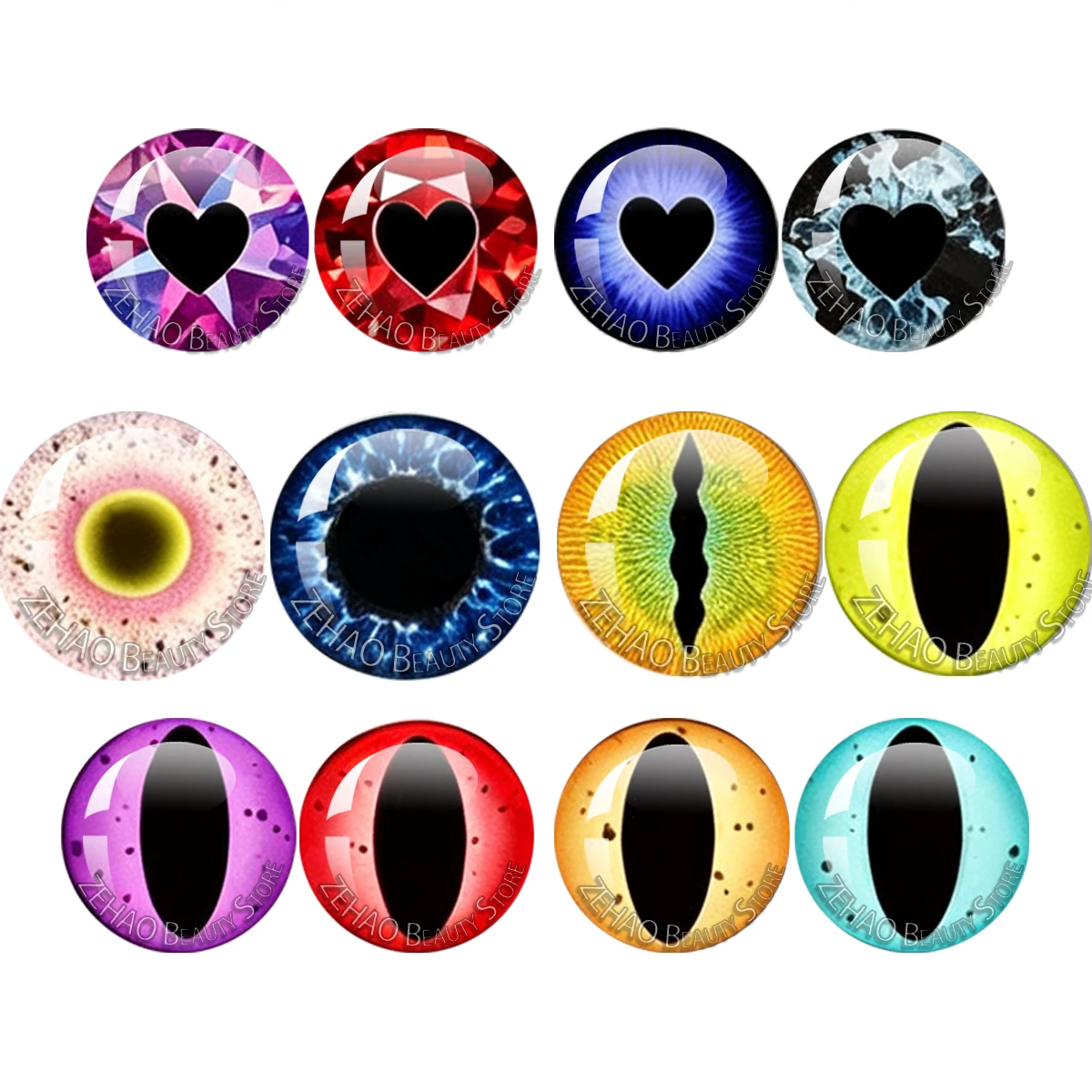 12Pcs Star Beast Eye Series Blyth BJD Doll Round Glass Eye Chips Cabochon 10MM-40MM   Eye Pupil Girl Toy DIY JD024