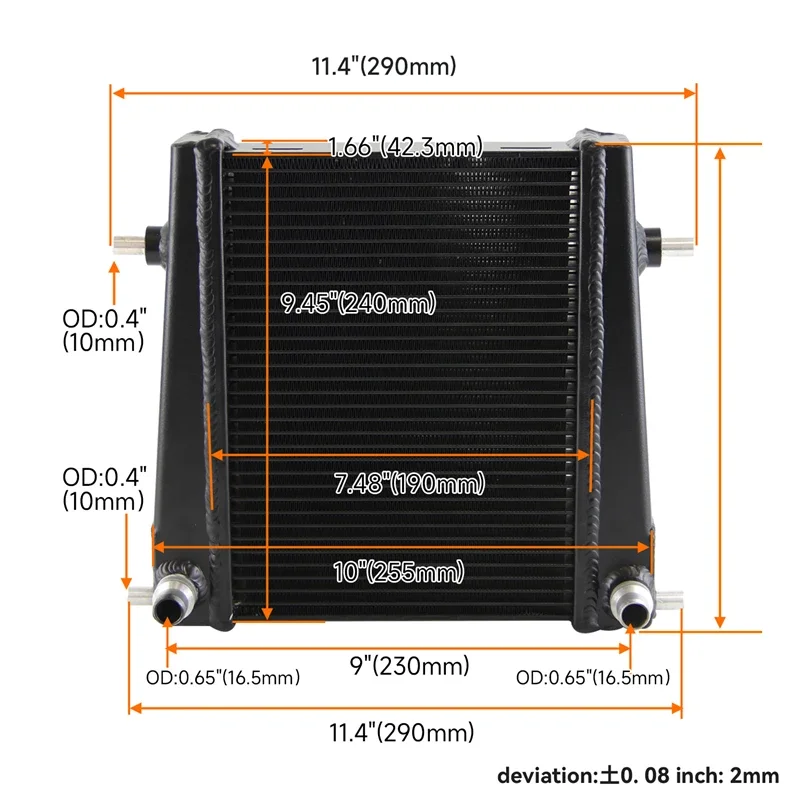Performance Aluminum Auxiliary Radiators for Supra GR A90 B58 3.0L 20+ Black/Silver