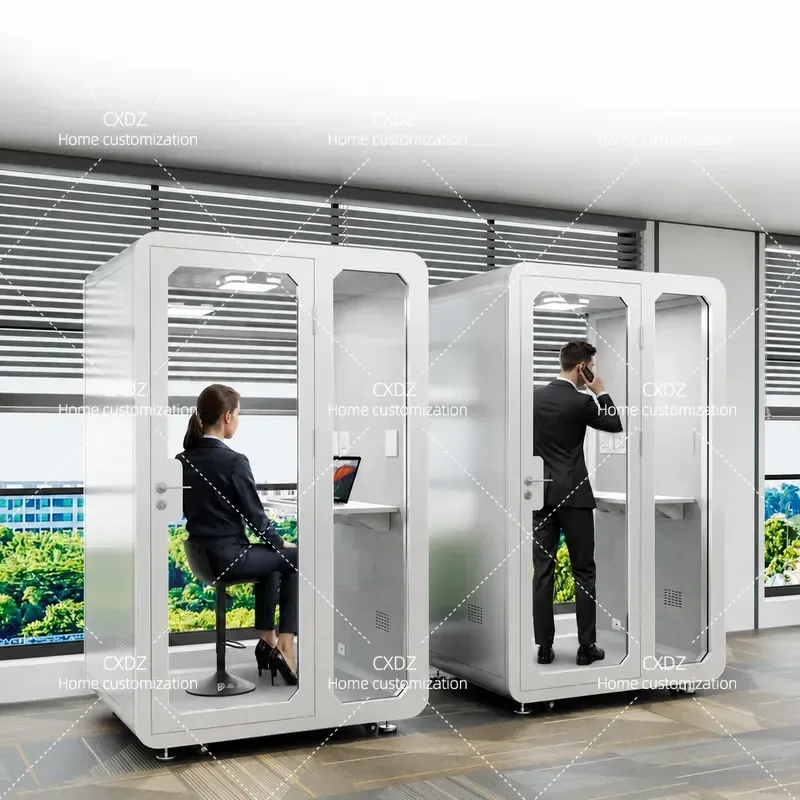 Soundproof Phone Booth Office Telephone Conference Cabin for Song Practice Live Streaming Indoor Recording Studio Quiet