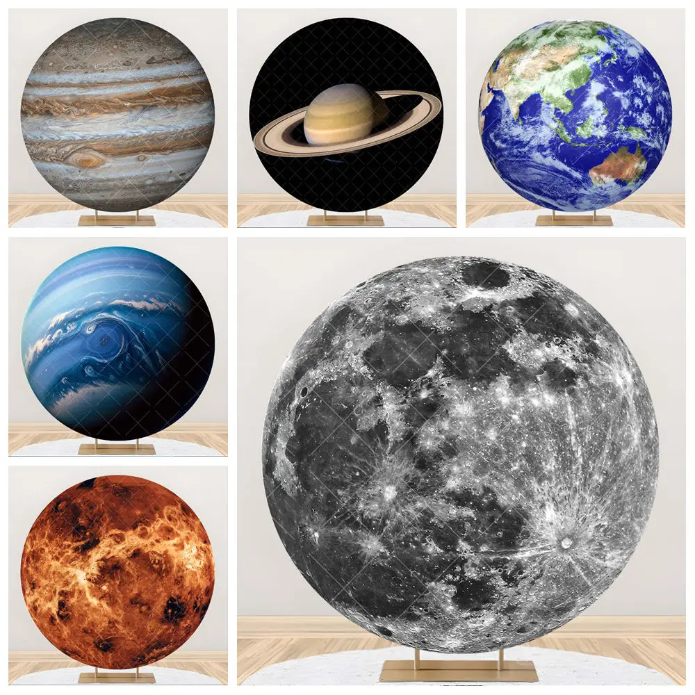 

Solar System Planets Earth Moon Neptune Pluto Sun Kid Birthday Party Backdrop Custom KidRoom Decor Studio Photography Background