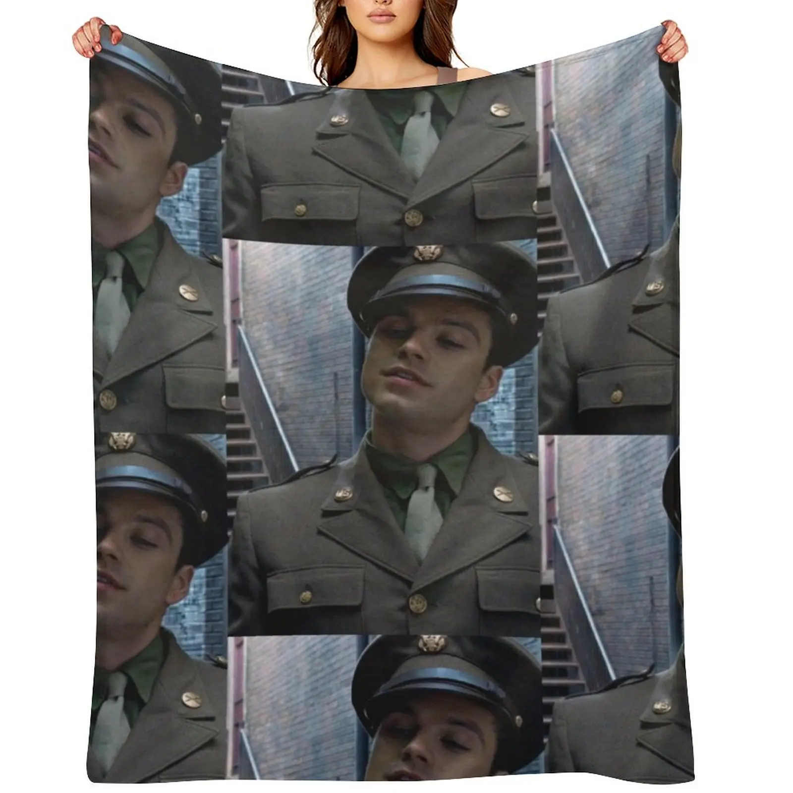 

Bucky barnes Throw Blanket Flannel Fabric Sofa Throw heavy to sleep for winter Blankets
