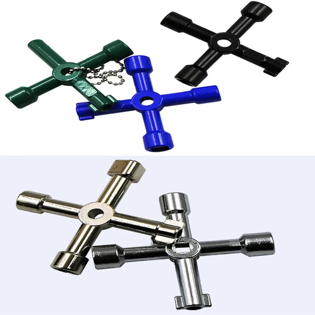 Multifunction 4 Ways Universal Triangle Wrench Cross Key Plumber For Gas Electric Meter Cabinets Bleed Radiators Generic