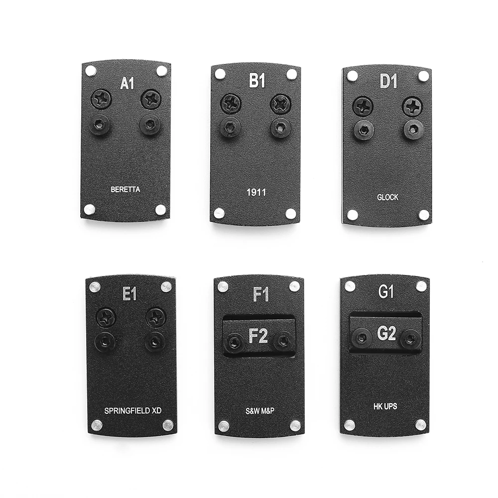 옵틱스 글록 G17 G19 1911 M&P 권총 리플렉스 사이트 마운트 어댑터 플레이트 (사이트마크 버리스 보텍스 마이크로 레드닷 스코프용)