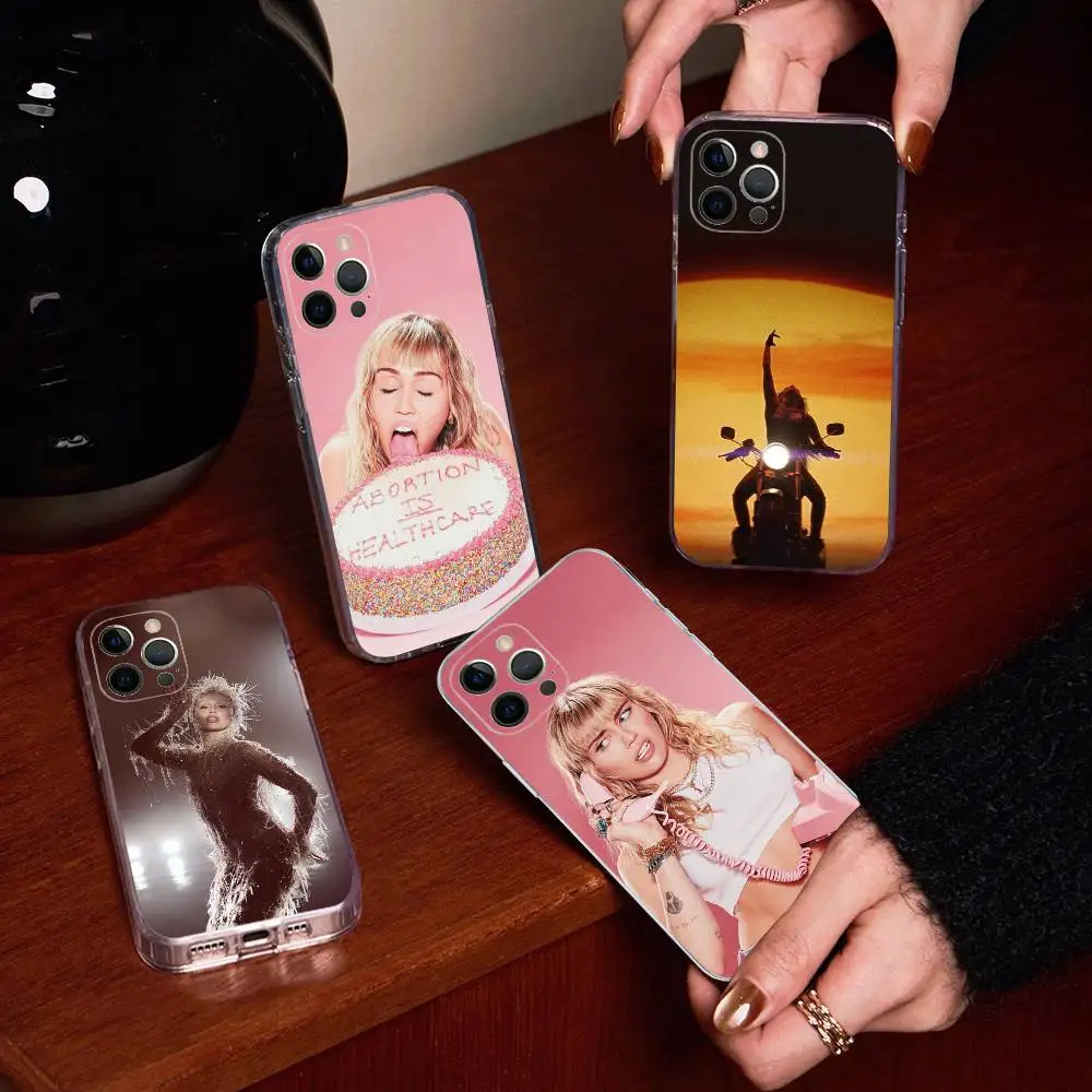 American Singer Miley C-Cyrus Clear Silicone Soft Phone Case For IPhone 11 12 13 14 15 16 Mini 17 Pro Max TPU Phone Case