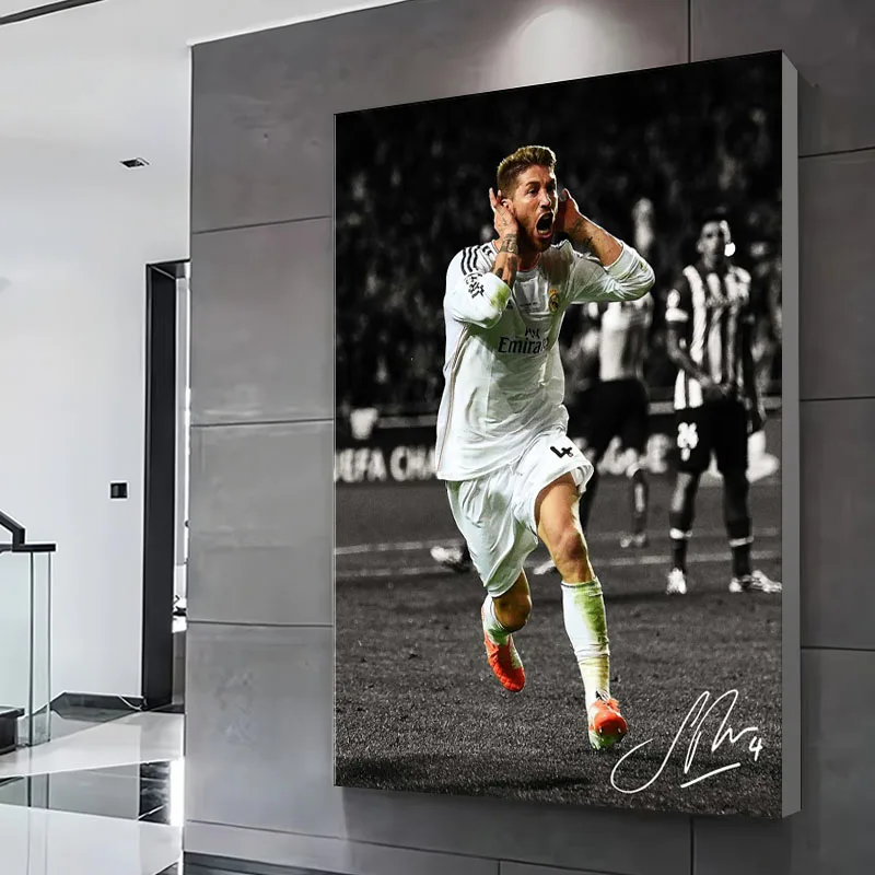 سيرجيو راموس يطبع ملصق لاعب كرة القدم مخصص حائط لوح رسم الفن غرفة الحلي زينة للمنزل جدارية للديكور #2