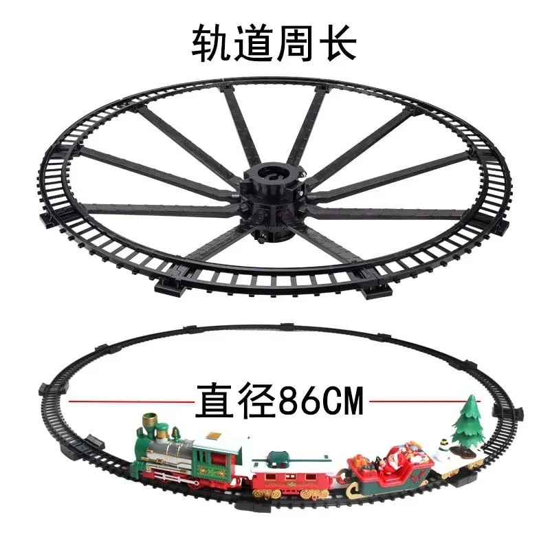 子供のためのクリスマス電気レール,音と光で吊るすことができる,おもちゃの車,ラップアラウンドツリー,装飾ギフト