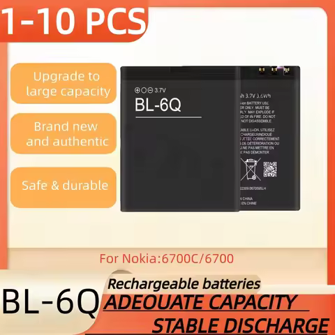 3.7V 970mAh battery BL-6Q rechargeable battery suitable for Nokia 6700C/6700 mobile phone battery