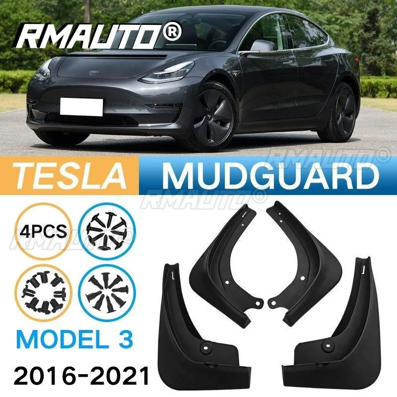 

For Tesla Model 3 2016-2021 Car Mudguard High Quality Mud Flaps Splash Guard Mud Fender Flap Mire Fender Car Styling Accessories