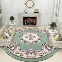 Home Flower Wool Round Carpet Living Room Hand Carved Rugs For Bedroom Luxury Villa Dining Table Floor Mat Thick Piano Area Rug
