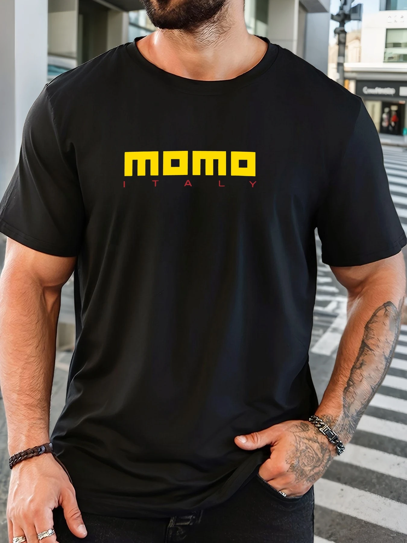 

Men's 100% Cotton Printed T-Shirt momo Pattern Summer Casual Oversized Round Neck Short Sleeve Comfortable Daily Wear Tee