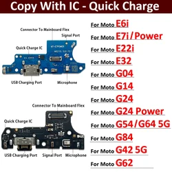 USB Charging Board Port Dock Charger Connector Flex Cable For Moto E6i E7i E22i E32 G24 Power G04 G14 G54 G64 G84 G42 G62 5G