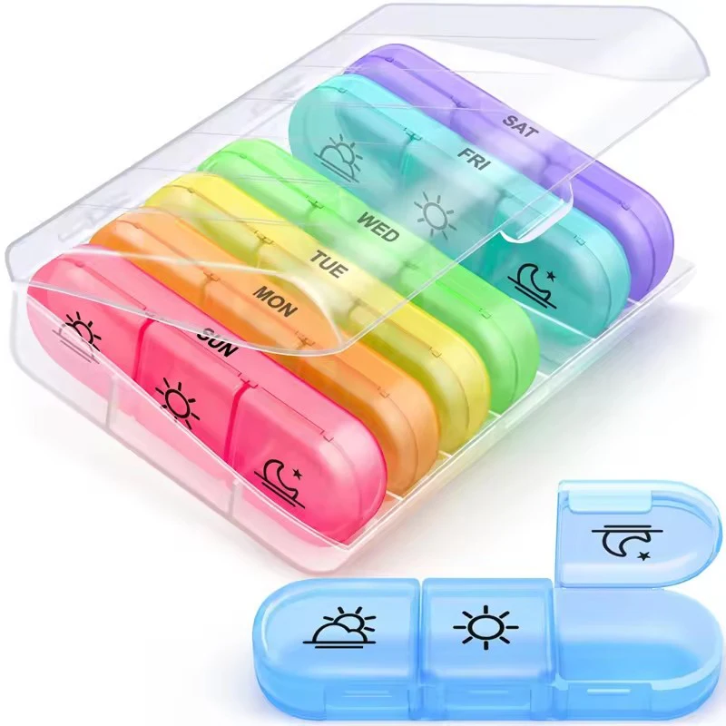 Portable 7Days Pill Case Everyday Medicine Travel Drugs Storage Secret Compartments Pill Case For Outdoor Short Travel